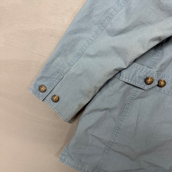 Vintage L.L.Bean Lightweight Field Coat Blue Jacket Plaid Lined Women's Small - Picture 9 of 9